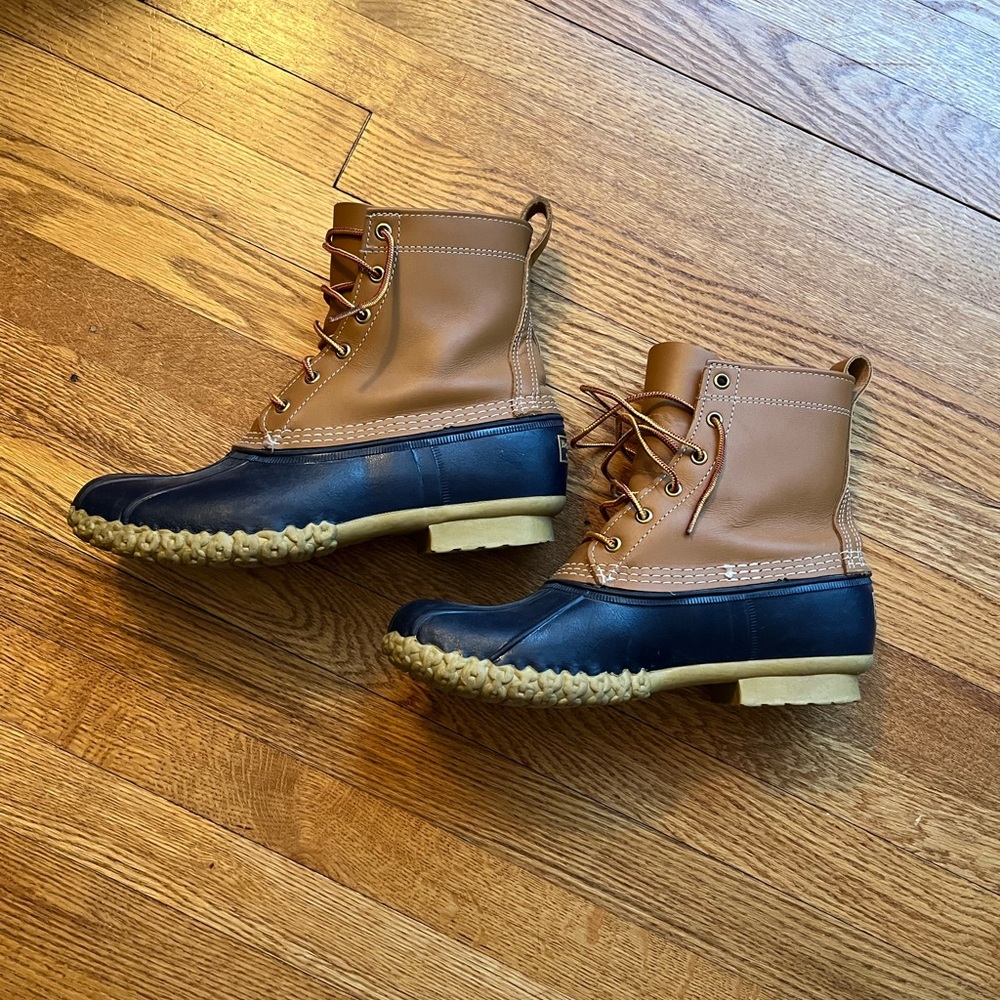 L.L. Bean boots - Blue Rubber/Brown Upper size 9.5
